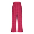 thumbnail image 7 of XUNKUSGA Pants for Women Wide Leg Striped Women's Pants Casual Elastic Drawstring High Waisted Pajamas Pants Comfy Loose Boxer Bottoms Trousers for Women with Pockets S-2XL Pink, 7 of 7