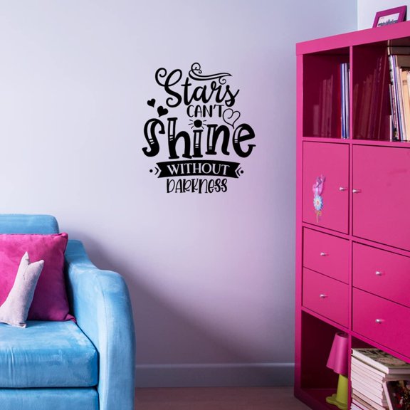 VWAQ Stars Can't Shine Without Darkness Inspirational Wall Decal Motivational Quote