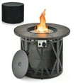 thumbnail image 1 of Gymax Table de Foyer Rond pour Patio 32 Pieds' 30 000 BTU Foyer au Gaz Propane avec Lunettes de Feu, 1 of 10