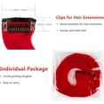 thumbnail image 3 of LAICAIW 16 Pcs Extensions de Cheveux Colorées Bouclées Ondulées à Clipser Postiche Synthétique à Rayures pour Filles Femmes Enfant, Mèches de Fête Multicolores (Rouge), 3 of 6