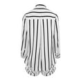 thumbnail image 7 of qolati Womens Two Piece Outfit Striped Short Sleeve Button Down Lapel Collar Shirt and Shorts Plus Size Matching Outfits Beachwear Tracksuit, 7 of 7