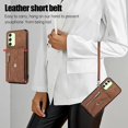 thumbnail image 5 of Phone Case for Samsung Galaxy A15 5G Wallet Cover and Tempered Glass Screen Protector with Wrist Crossbody Strap Lanyard Credit Card Holder Stand Leather Cell Accessories A 15 4G 15A Women Brown, 5 of 7