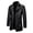 Black, variant on Men's Mid-Length Single-Breasted Lapel Coat, Vintage Simple Casual PU Leather Jacket