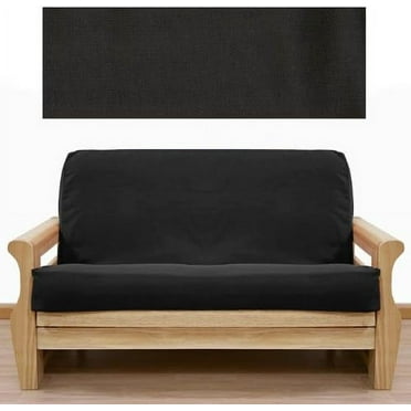 Solid Black Futon Cover Queen 400