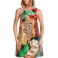 thumbnail image 1 of Xecao Biscuits de Noël pour Robes d'Été pour Femmes Robes Décontractées de Plage Couvre-Maillots Robe T-Shirt Sans Manches Évasée avec Poches, 1 of 7