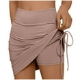 thumbnail image 4 of Miqool Womens Tennis Skirt Ruched Drawstring Athletic Skirts with Built-in Shorts High Waisted Golf Skort for Sports Running Workout Pickleball, 4 of 9