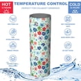 thumbnail image 5 of Pioneer Flower Floral Print Pattern 20oz Skinny Tumbler with Straw & Lid, Double Wall Vacuum Insulated Cup, Leak-Proof, Cup Holder Friendly, Hot 6H Cold 12H, 5 of 6