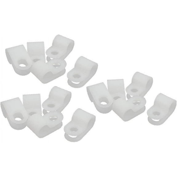 15Pcs creamy-white Nylon R-Type Cable Clamp 1/4" for Wire Hose Tube(Morsetto cavo R-Type in nylon bianco da 15' per tubo da 1/4 '