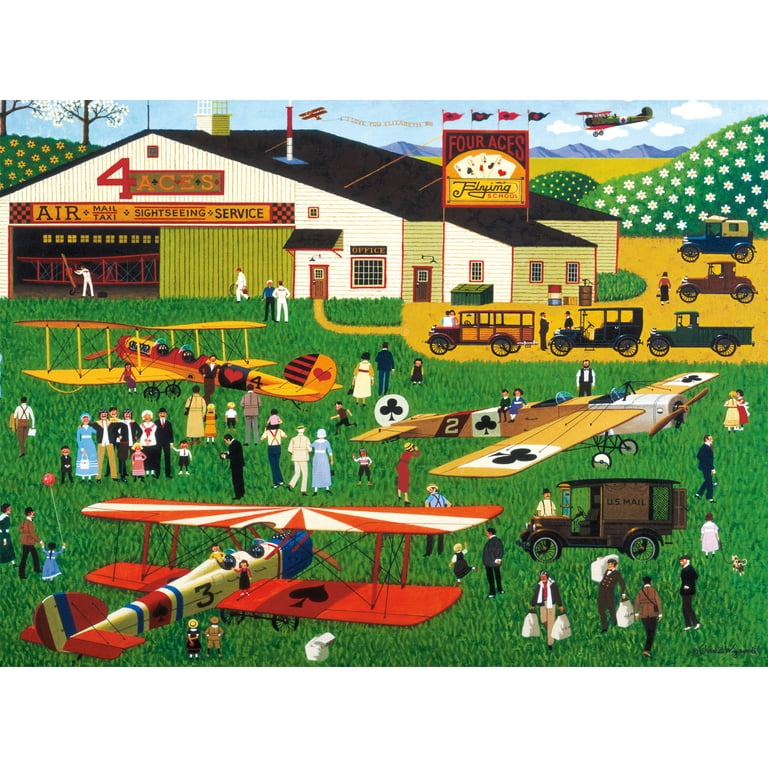 Buffalo Games - Charles Wysocki - Four Aces Flying School - 1000