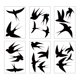thumbnail image 2 of Pegatinas de golondrina, pegatinas de vidrio, 6 hojas, 20 piezas, previenen golpes de pájaros, pegatinas de ventana de PVC, pegatinas para ventana, 2 of 7