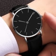 thumbnail image 3 of Men Quartz Watch Ultra Thin Round Dial Pointer Display Shockproof All-match Decoration Alloy Mesh Belt Fashion Simple Male Quartz Wristwatch Clock for Student, 3 of 7