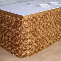 Efavormart Wonderland Rosette Table Skirt for Kitchen Dining Catering Wedding Birthday Party Decorations Events - Gold