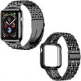 thumbnail image 3 of Compatible with Apple Watch band 42mm 44mm 45mm, Solid Stainless Steel Metal Strap for iWatch Series,Silver/Gold, 3 of 4