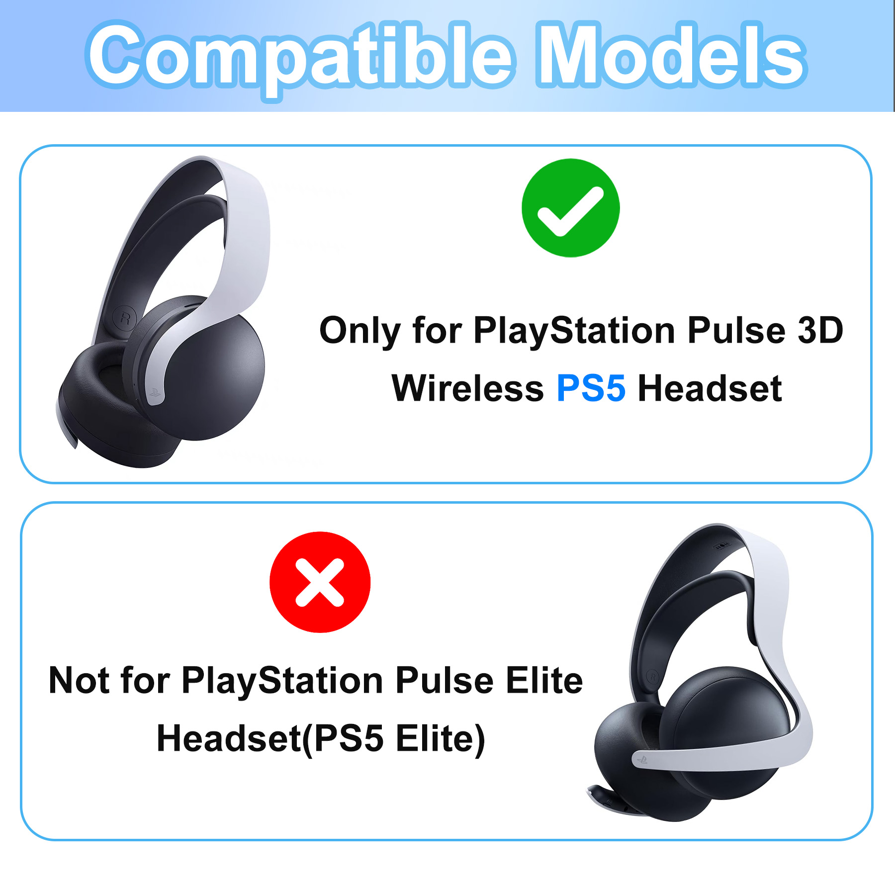 Adhiper PS5 Replacement Earpads for Sony PlayStation Pulse 3D - Main Image