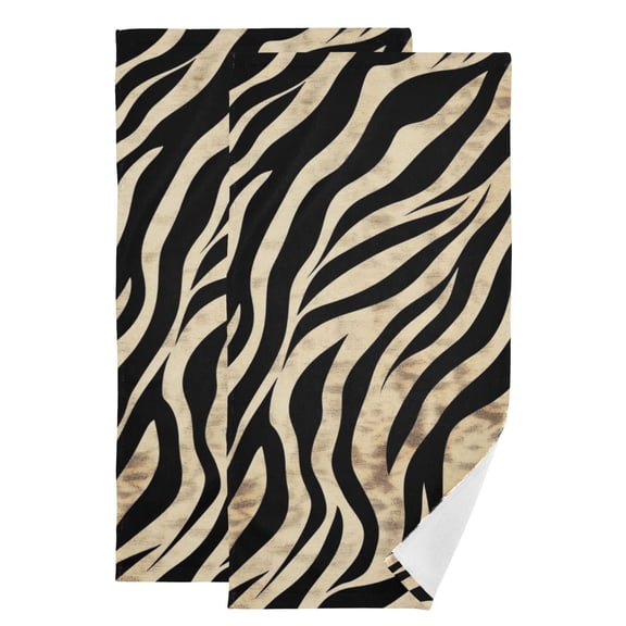 Brown Stripes Hand Towel Absorbent Bath Towels for Bathroom Sports Gym(28.3" X 14.4") Set of 2