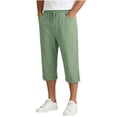 thumbnail image 4 of Axiiglly Capri Pants for Men, Drawstring Mid Waist Loose Fit Pants, Beach Vacation Stretchy Capris with Pockets, S-2XL, 4 of 7