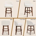 thumbnail image 2 of HomeMiYN Modern Swivel Counter Stool with Round Base Beige Boucle Fabric Upholstered Barstool Set of 2 with Solid Wood Legs, 2 of 6
