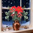 thumbnail image 1 of Ramo de flores artificiales de plástico, decoraciones navideñas, ramo de flores artificiales de piñas navideñas, ramo de flores rojas grandes con asa, agujas de pino artificiales, arreglos florales de, 1 of 6
