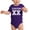 Purple Mountain, variant on Custom Baby football romper, Personalized baby one-piece with name and number - Espresso CECA165FOOTBALL S9 3-6