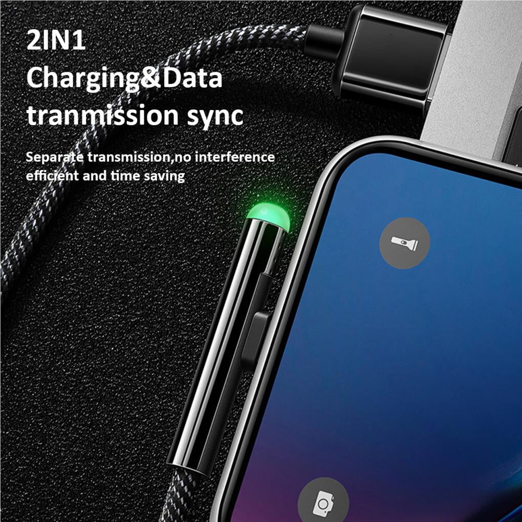mmirethe LED USB Type C Cable Braided Fast Charging Type-C Cable USB-C Charging Cable Black