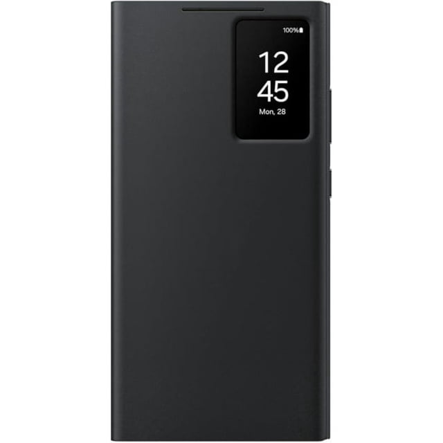 Official Galaxy S23 Ultra Smart View Wallet Case Protective Cover, Black