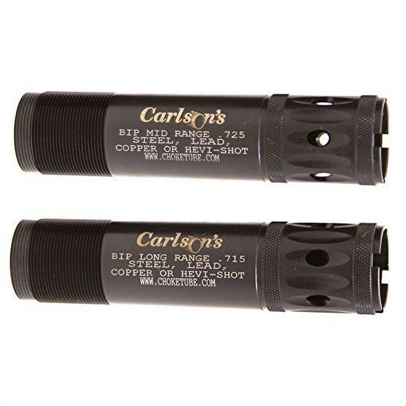 Carlsons Choke Tubes 12 Gauge for Browning Invector Plus [ 2 Pack | Mid Range & Long Range ] Blued Steel | Cremator Ported Waterfowl Choke Tube | Made in USA