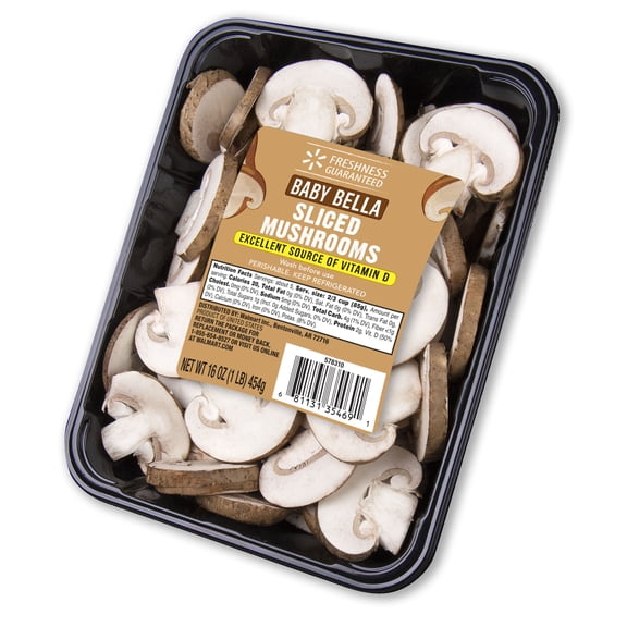 Fresh Sliced Baby Bella Mushrooms, 16 oz