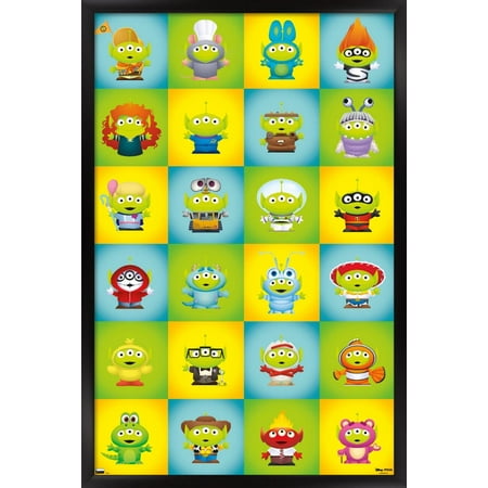 Disney Pixar - Aliens Group Wall Poster, 14.725" x 22.375", Framed