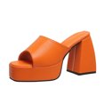 thumbnail image 2 of Sandalias de plataforma para mujer Sexy Square Peep Toe Slip On Chunky High Heel Sandals Date Dress Pumps Wmkox8yii  ytu5626, 2 of 9