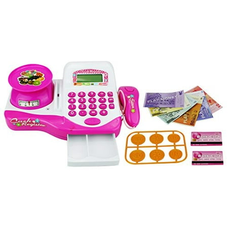 floral groceries educational pretend play battery operated toy cash