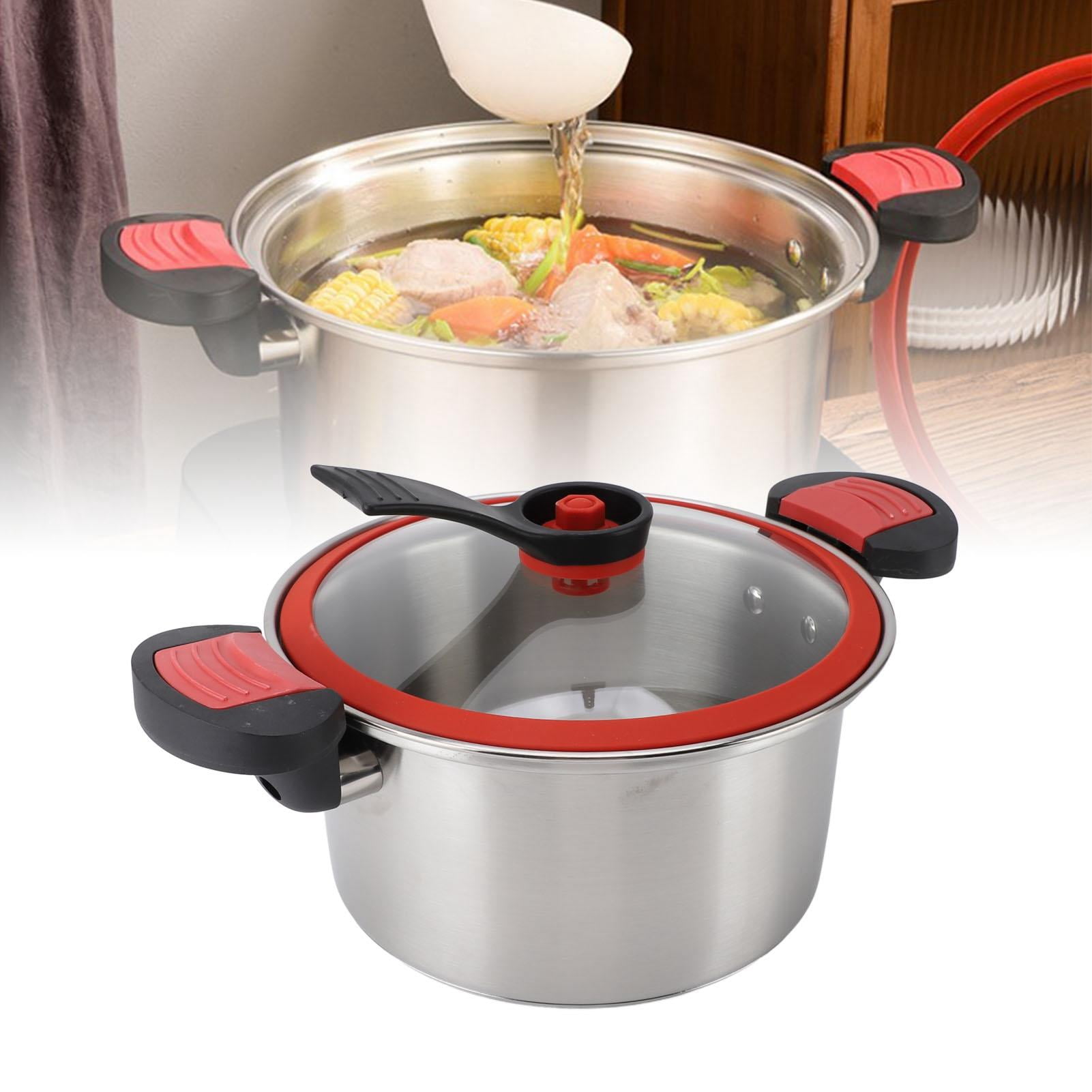 LAZIOEGR 3.5L 304 Stainless Steel Pressure Cooker – Large Capacity, Fire‑Proof, Dual‑Ear Soup Pot for Home & Commercial Use