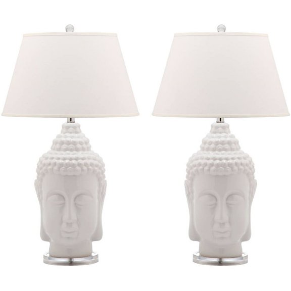 Safavieh Serenity 31 in. H Buddha Head Table Lamp, Set of 2