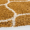 thumbnail image 3 of SAFAVIEH Hudson Arline Plush Geometric Shag Area Rug, Gold/Ivory, 7' x 7' Round, 3 of 8