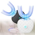 thumbnail image 2 of Cepillo de dientes eléctrico sónico automático inteligente de 360 grados con forma de U, 4 modos, temporizador, luz azul, recargable por USB, 2 of 5