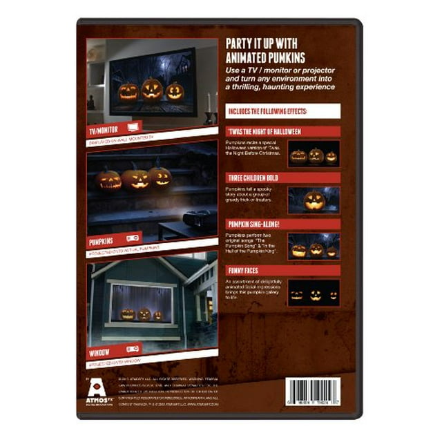 AtmosFX Jack-O-Lantern Jamboree Digital Decorations DVD for Halloween Holiday Projection Decorating