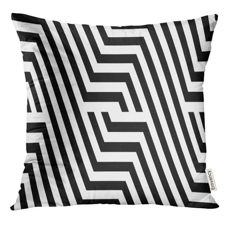Arhome Zigzag With Black White Striped Lines Optical Effect