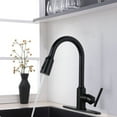 thumbnail image 4 of Wowow Single Handle Kitchen Sink Faucet Matte Black Kitchen Faucet with Pull Down Sprayer, 4 of 8