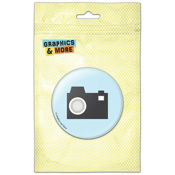 Camera Old Fashioned Blue Pinback Button Pin Badge