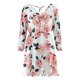 thumbnail image 4 of Vestido sexy para mujer con estampado floral, cuello en V, mangas largas, sin respaldo, corbata elás Abanopi Rosa/L, 4 of 7