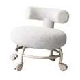 thumbnail image 5 of Rolling Stool with Backrest Low Rolling Seat Stepstool Shoe Stool Heavy Duty Stable Padded Seat Low Stool with Wheels for Living Room Sturdy White, 5 of 8