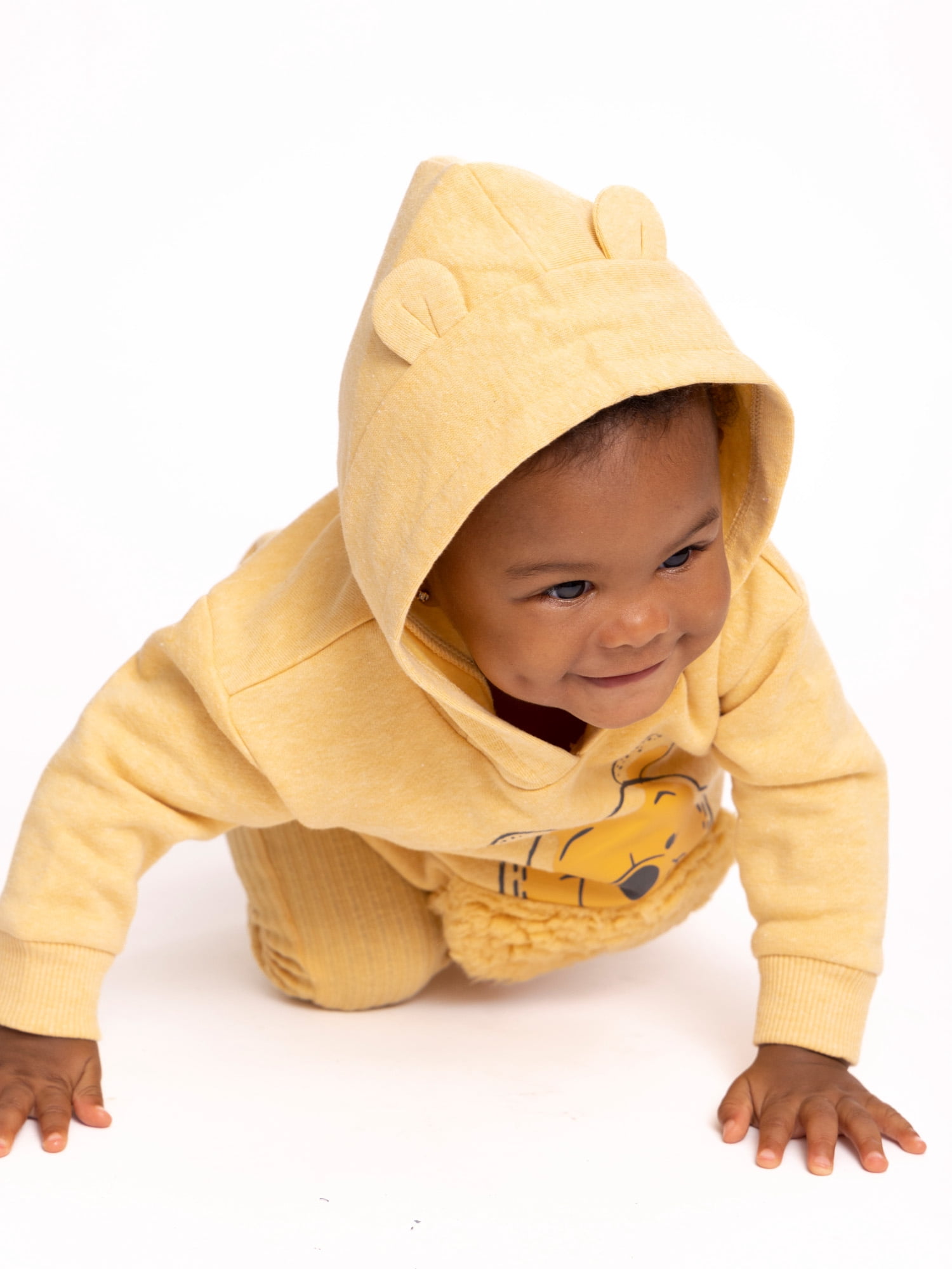 Disney Winnie The Pooh Newborn Baby Boys Hooded Bodysuit and Pants, 2-Piece Outfit Set, Sizes 0/3 Months - 24 Months