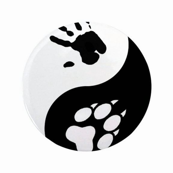 CafePress - Wolf Therian Ying Yang 3.5 Button - 3.5" Button