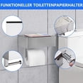 thumbnail image 4 of Portarrollos para Papel Higiénico,Portarrollos Baño Plata Acero Inoxidable Portarollos Papel Higienico con Estante Porta Rollo de baño Taladro o Autoadhesivo Instalar, 4 of 7