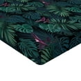 thumbnail image 4 of Ambesonne Leaf Print Fitted Sheet, Modern Exotic Art Leaves, Twin Size, Eggplant Dark Teal and Green, 4 of 5