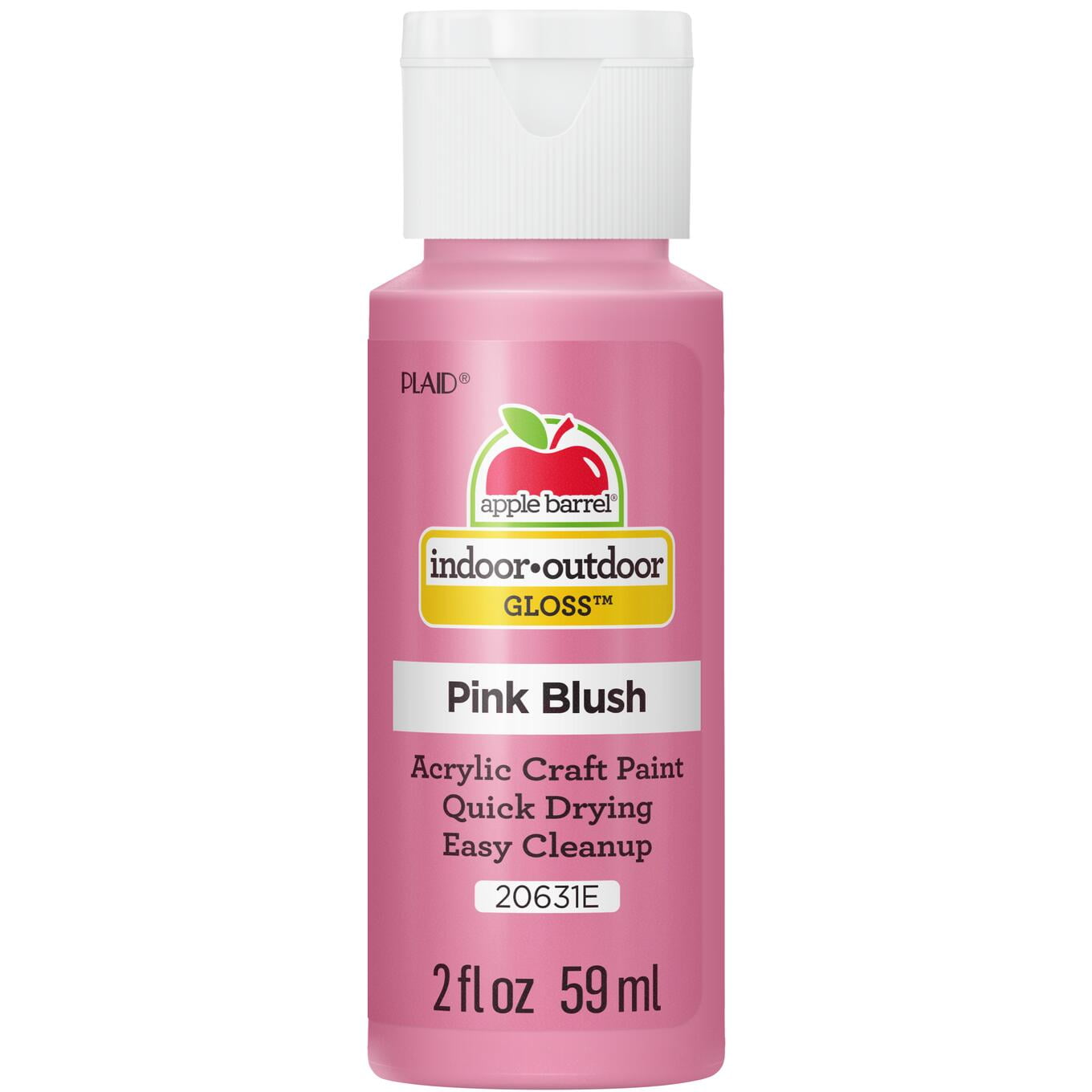 (4 pack) Apple Barrel Acrylic Craft Paint, Gloss Finish, Pink Blush, 2 fl oz