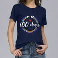 thumbnail image 6 of IROINNID Women's Casual Fashion T-shirt Short Sleeve Round Neck Happy 100th Day Of School Printed Tops, 6 of 7