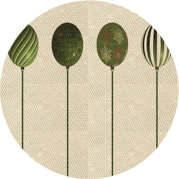 Ahgly Company Indoor Round Patterned Moccasin Beige Area Rugs, 4' Round