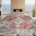 thumbnail image 2 of Design&I 8'x10' Washable Area Rug Boho Throw Vintage Scroll Border Ru Door Felpudo Entryway Scatter for Dining Room, Large Office, Lounge, Snag-Free, 2 of 7
