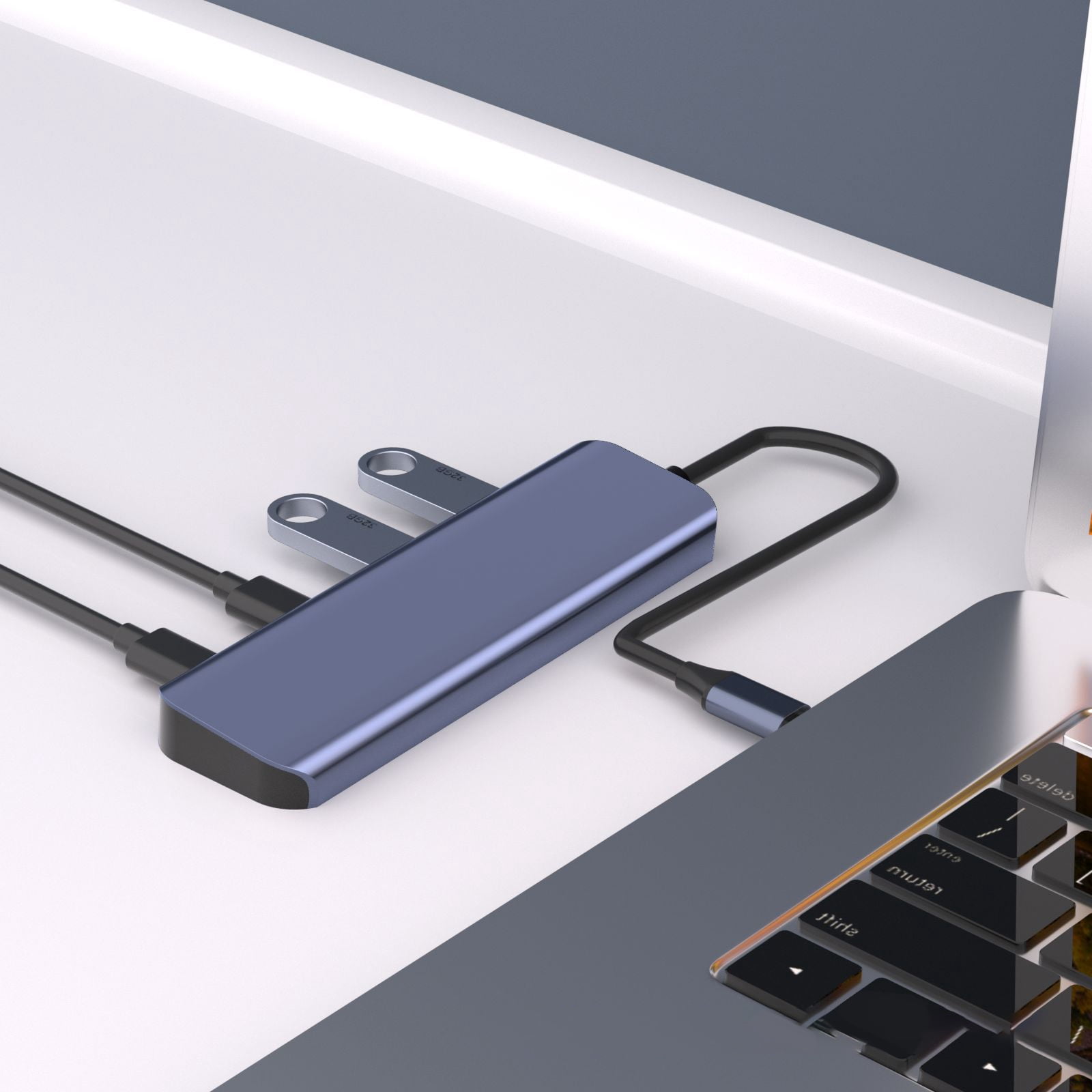4 Port USB Hubs with 2 USB A and 2 Type C Port, Fast Speed 10Gbps Aluminum for Various Scenario