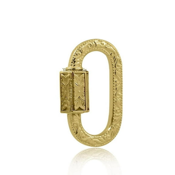 Silver engraving carabiner lock jewelry